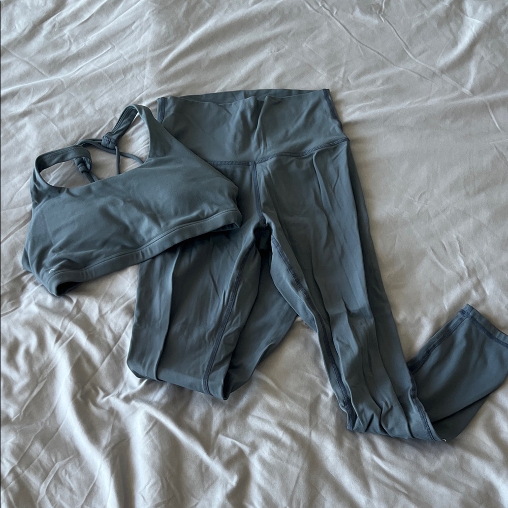 Stylish Gray Blue Women’s Athletic Set
